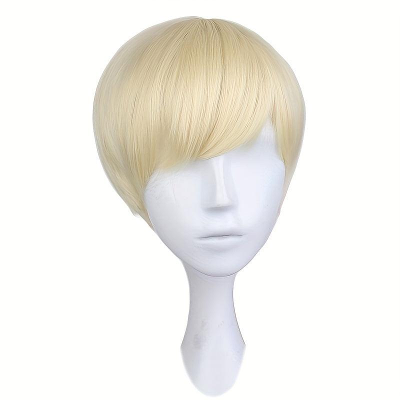 Short Straight Half Silvery Red Cosplay Wig 30 48 Cm