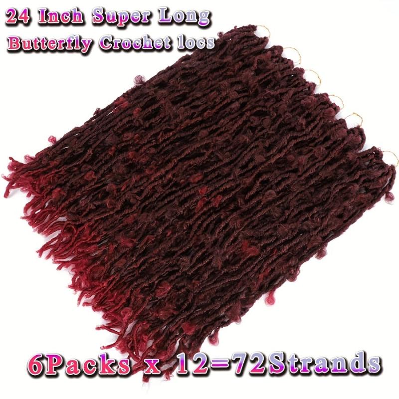6pack 24inch Synthetic Butterfly Locs Crochet Hair