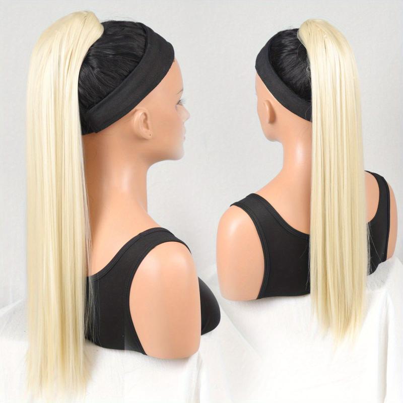 60 96 Cm Dark Brown Straight Ponytail Hair Extensions Claw Clip Synthetic Hair