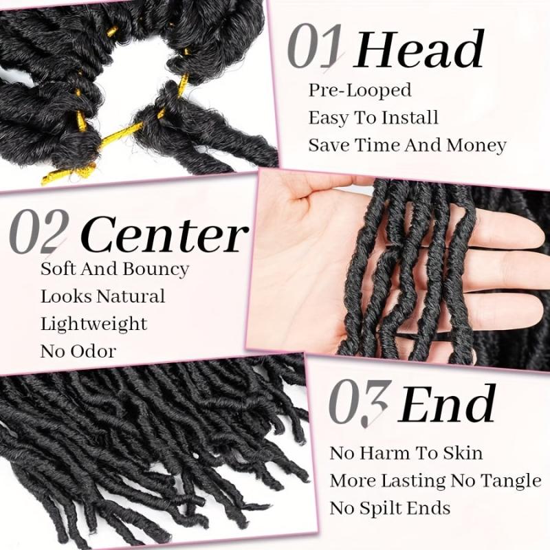 Soft Locs Crochet Hair Extensions Pre Looped 6 Packs 12Strands Pack