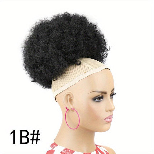 25 4 cm Afro Puff Hair Bun Curly Kinky Hair Extensions Drawstring Ponytail
