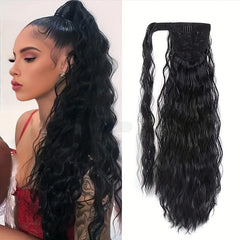Long Curly Wavy Ponytail Extension Synthetic Hairpiece
