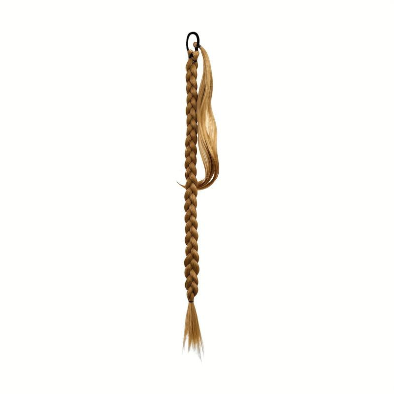 Long Braided Ponytail Elastic Hair Rope Synthetic Extensions