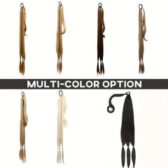 Long Braided Ponytail Elastic Hair Rope Synthetic Extensions