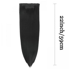 Long Straight Hair Extensions 8 cm Clip In Natural Synthetic Wig