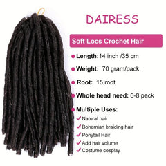 15 Strands Faux Locs Crochet Braids Hair Extensions