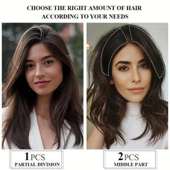 Invisible Short Hair Pad Clip In Hair Extensions Natural Synthetic Hairpiece