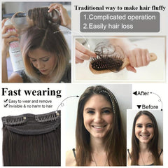 Invisible Short Hair Pad Clip In Hair Extensions Natural Synthetic Hairpiece