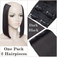 Invisible Short Hair Pad Clip In Hair Extensions Natural Synthetic Hairpiece