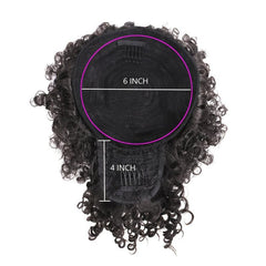 Afro Curly Ponytail Hair Bun 25.4cm Drawstring Extension with Bang Clip-In 1PC