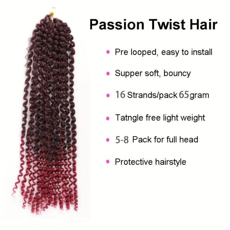 Passion Hair Crochet Braids 45 72 Cm Synthetic Braiding Hair Extension 1B