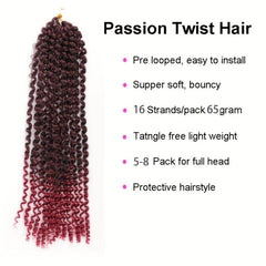 Passion Hair Crochet Braids 45 72 Cm Synthetic Braiding Hair Extension 1B