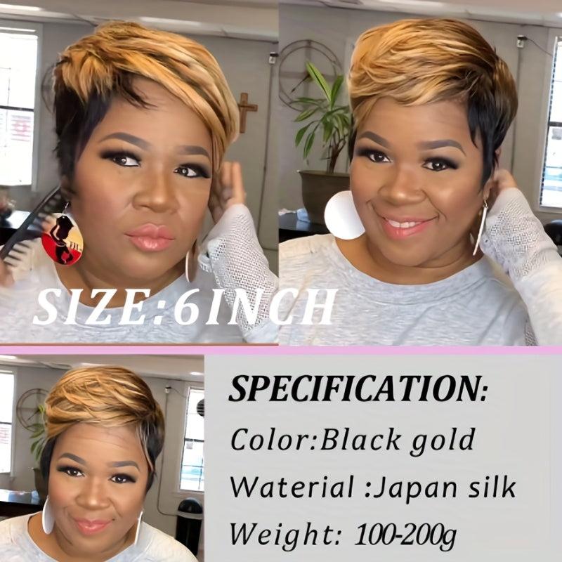 Short Pixie Cut Synthetic Wig With Bangs Heat Resistant