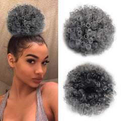 Short Synthetic Afro Puff Ponytail Extension Chignon Hairpieces