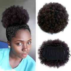 Short Synthetic Afro Puff Ponytail Extension Chignon Hairpieces