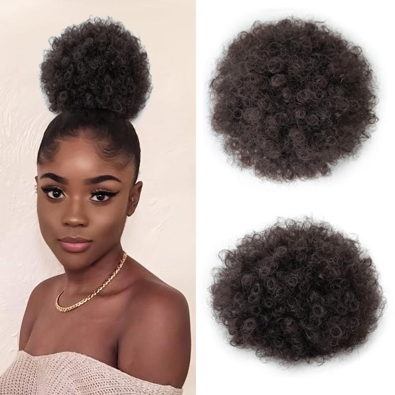 Short Synthetic Afro Puff Ponytail Extension Chignon Hairpieces