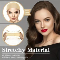24pcs Wig Caps Lace Front Wig Stocking Caps Stretchy Nylon Nude Caps