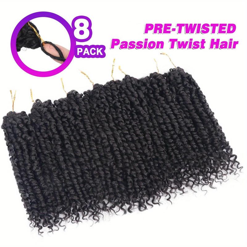 8pck Pre twisted Crochet Passion Twist Hair Extensions Ombre Short Crochet Bra