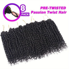 8pck Pre twisted Crochet Passion Twist Hair Extensions Ombre Short Crochet Bra