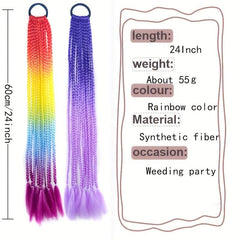 Colorful Braids Hair Extensions High Temp Fiber Synthetic Bands