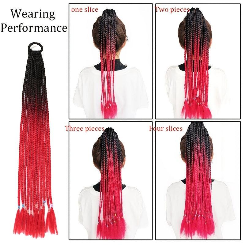 Colorful Braids Hair Extensions High Temp Fiber Synthetic Bands