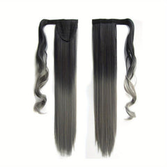 Gradient Hook and loop Fastener Ponytail Braid