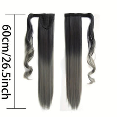 Gradient Hook and loop Fastener Ponytail Braid