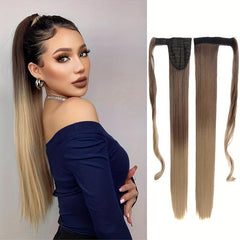 Gradient Hook and loop Fastener Ponytail Braid