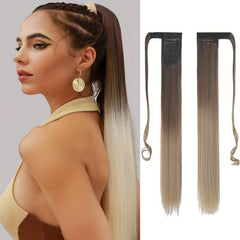 Gradient Hook and loop Fastener Ponytail Braid