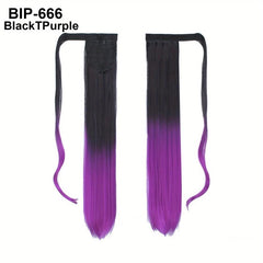Gradient Hook and loop Fastener Ponytail Braid