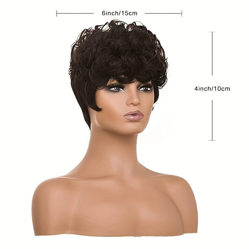 Short Curly Pixie Cut Synthetic Wigs For Women Natural Daily Party