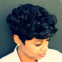 Short Curly Pixie Cut Synthetic Wigs For Women Natural Daily Party