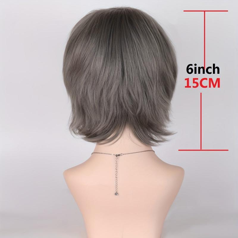Short Straight Cosplay Party BOB Wig Grey Pink Red Unisex