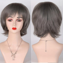 Short Straight Cosplay Party BOB Wig Grey Pink Red Unisex