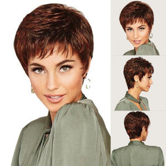 Heat Resistant Pixie Cut Wig with Bangs for Women Short Synthetic Hair