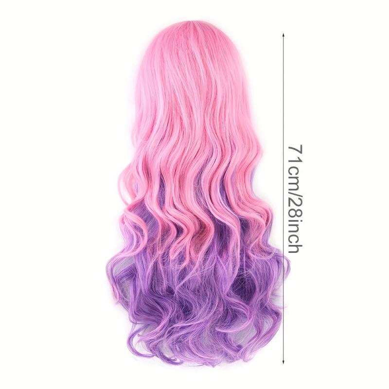 Gemini Long Curly Synthetic Wig with Bangs for Halloween Cosplay Party
