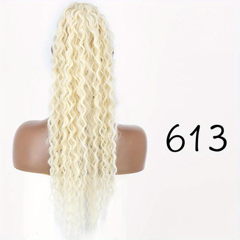 Long Curly Wavy Ponytail Hair Extensions Synthetic Drawstring Ponytail 66 04 Cm
