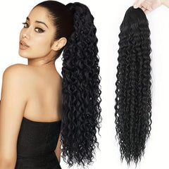 Long Curly Wavy Ponytail Hair Extensions Synthetic Drawstring Ponytail 66 04 Cm
