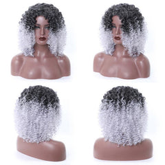 Curly Afro Wig Short Shoulder Length Synthetic Hair Wigs for Women