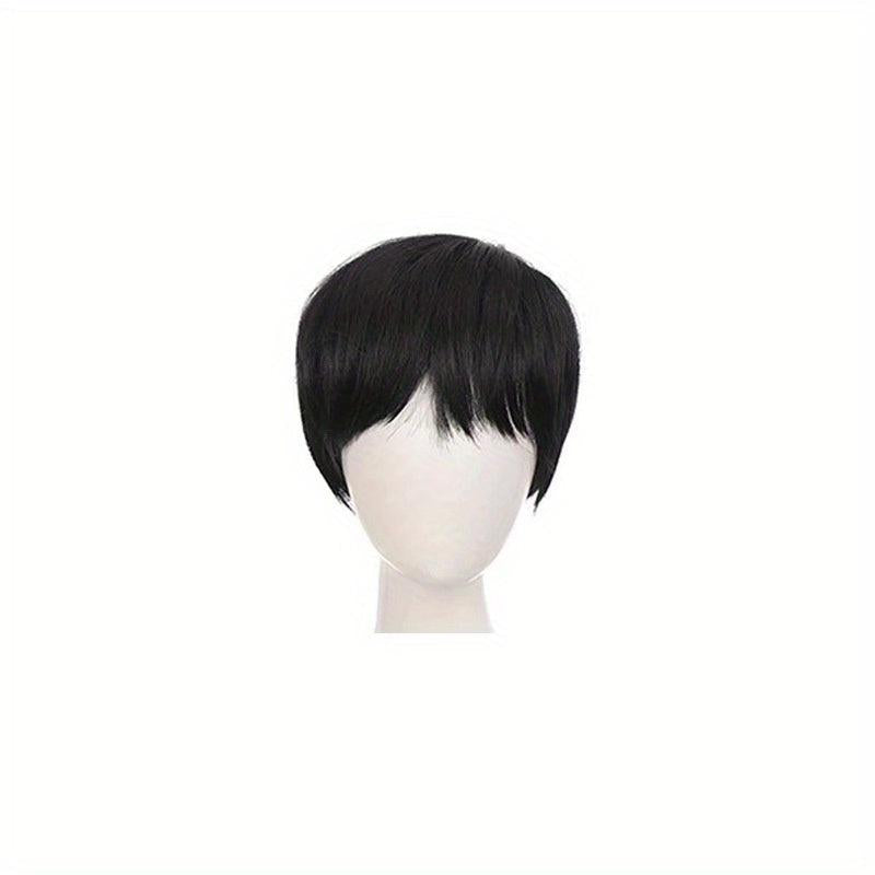 Men's Short Straight Hair Wigs - Natural Looking Fluffy Hair Replacement