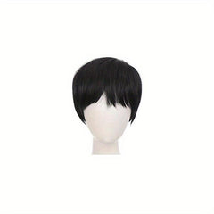 Men's Short Straight Hair Wigs - Natural Looking Fluffy Hair Replacement