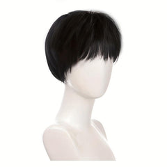 Men's Short Straight Hair Wigs - Natural Looking Fluffy Hair Replacement