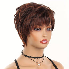 Short Heat Resistant Women Wig Rose Net Cosplay Headwear Wig Net