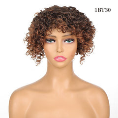Short Curly Wigs Synthetic Curly Topper For Women 3 Clips Short Toupee