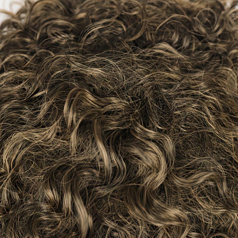 Short Curly Wigs Synthetic Curly Topper For Women 3 Clips Short Toupee