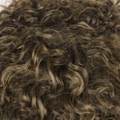 Short Curly Wigs Synthetic Curly Topper For Women 3 Clips Short Toupee