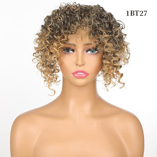 Short Curly Wigs Synthetic Curly Topper For Women 3 Clips Short Toupee