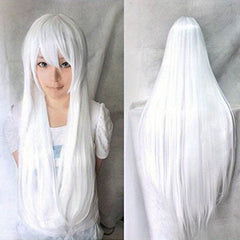 Long Straight Synthetic Wig With Bangs Heat Resistant for Halloween Cosplay