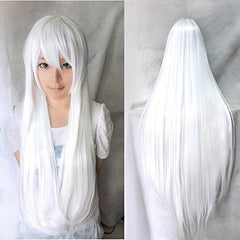 Long Straight Synthetic Wig With Bangs Heat Resistant for Halloween Cosplay