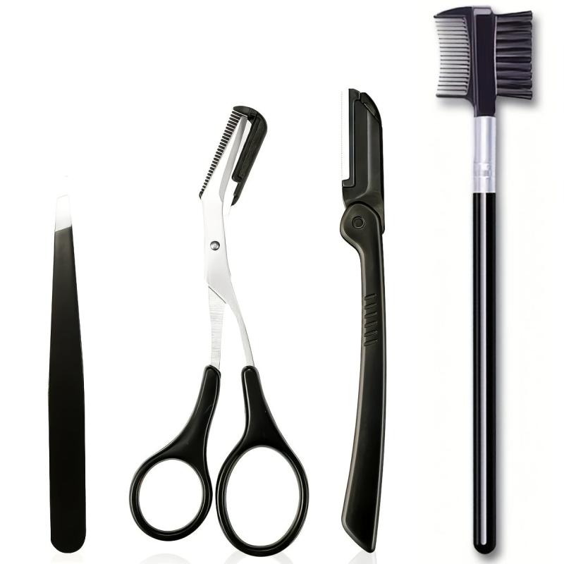 Eyebrow Grooming Scissors Razor Kit 4 In 1 Set